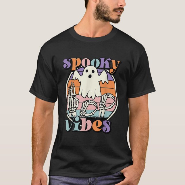 Spooky Vibes ASL Hands American Sign Language BOO  T-Shirt (Front)