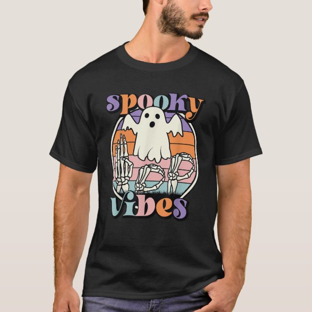 Spooky Vibes ASL Hands American Sign Language BOO  T-Shirt (Front)