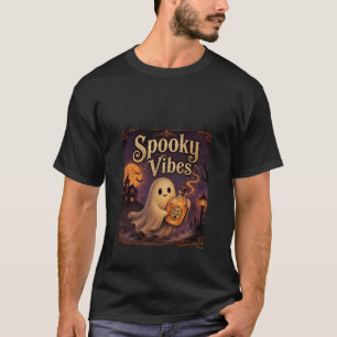 Spooky Vibes Cute Ghost Halloween T-Shirt