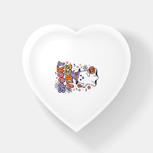 Spooky Vibes Cute Ghost Vintage Halloween Design_1 Paperweight