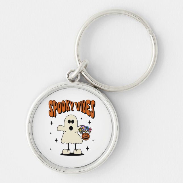 Spooky vibes ghost keychain (Front)