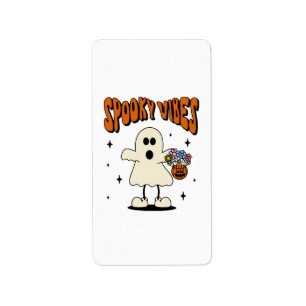 Spooky vibes ghost label