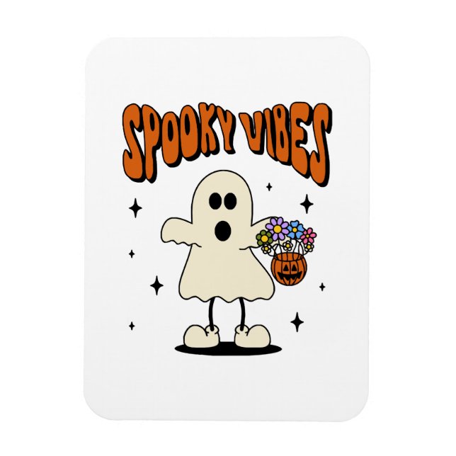 Spooky vibes ghost magnet (Vertical)