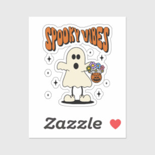 Spooky vibes ghost sticker