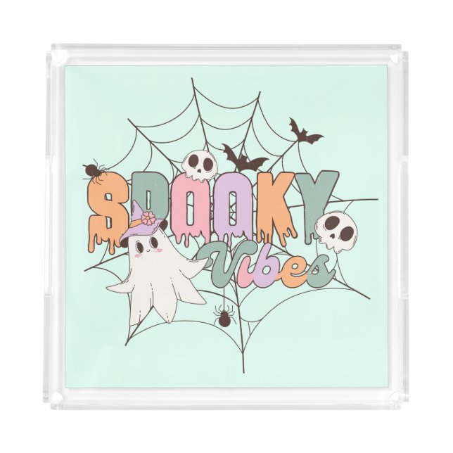 Spooky Vibes Halloween Acrylic Tray (Front)