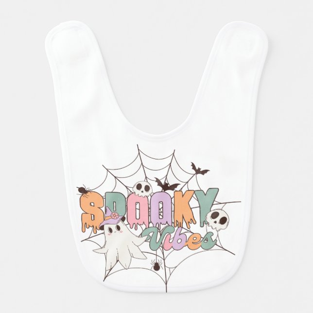 Spooky Vibes Halloween Baby Bib (Front)