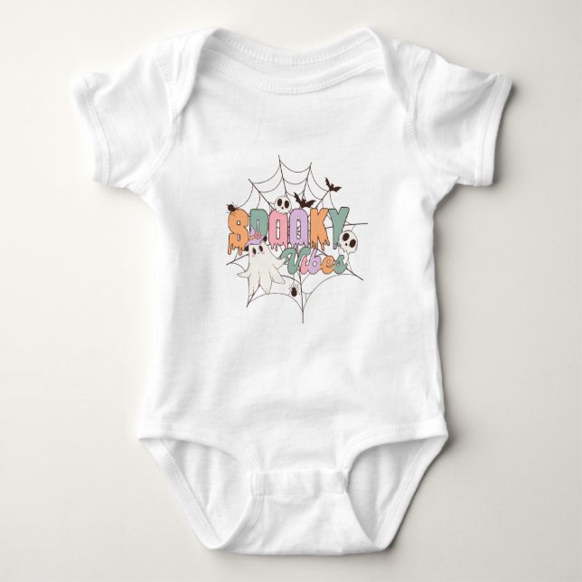 Spooky Vibes Halloween Baby Bodysuit (Front)