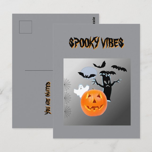 Spooky Vibes Halloween Bash Design Postcard (Front/Back)