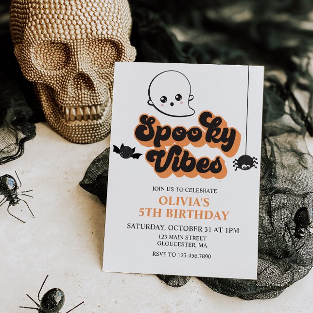 Spooky Vibes Halloween Birthday  Invitation (Creator Uploaded)