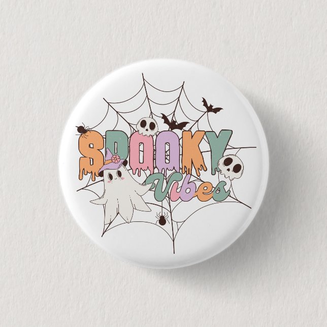 Spooky Vibes Halloween Button (Front)