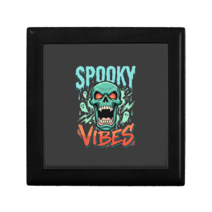 Spooky Vibes Halloween Ghost Skull Design_1 Gift Box