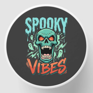 Spooky Vibes Halloween Ghost Skull Design_1 Mini Candle Favors