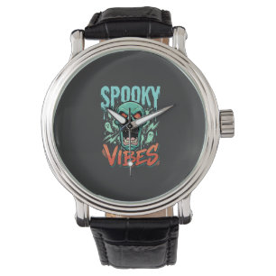 Spooky Vibes Halloween Ghost Skull Design_1 Watch