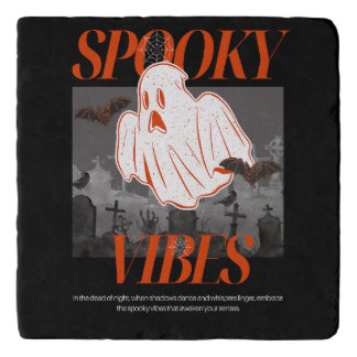 Spooky Vibes Halloween Ghost Trivet