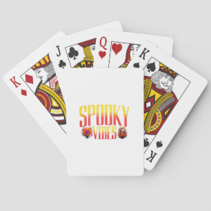 Spooky Vibes: Halloween Graphic Tee Poker Cards