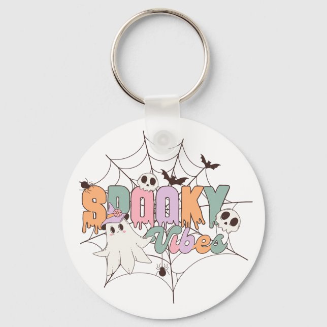 Spooky Vibes Halloween Keychain (Front)