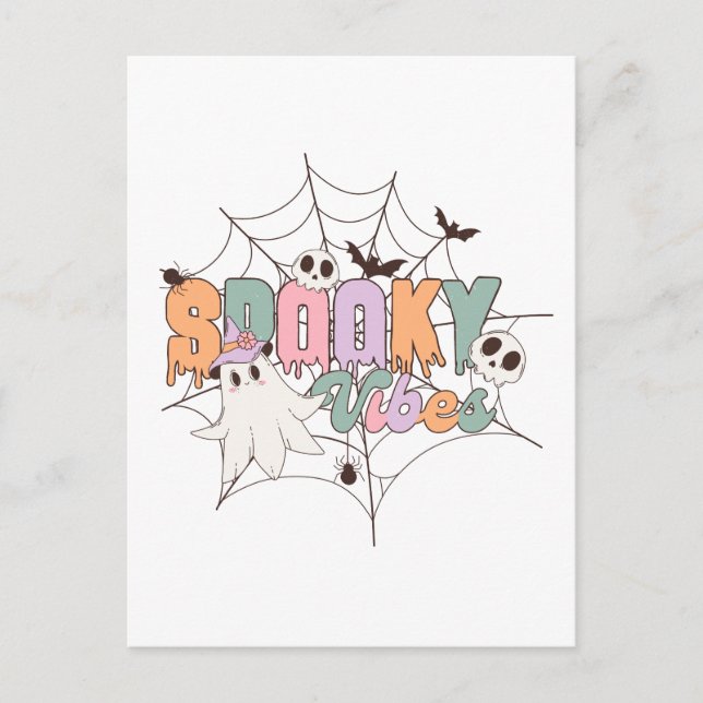 Spooky Vibes Halloween Postcard (Front)