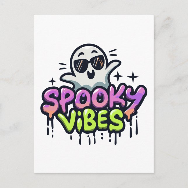 Spooky Vibes Halloween Postcard (Front)