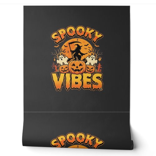 Spooky Vibes Halloween Pumpkin Witch Design_1 Wallpaper