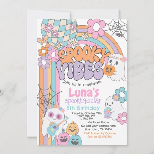 Spooky Vibes Hippie Halloween ANY AGE Invitation