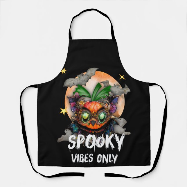 Spooky Vibes Only, Creepy Pumpkin Apron (Front)