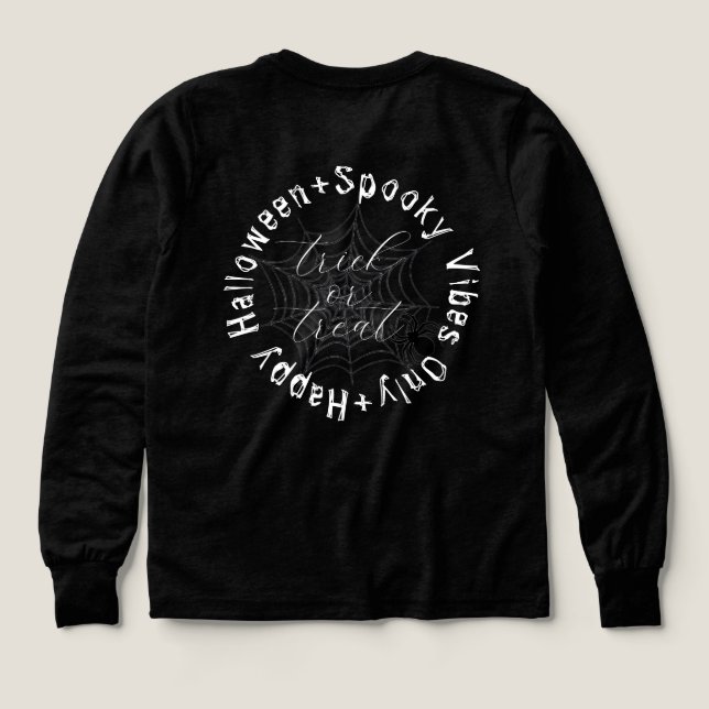 Spooky Vibes Only Family Name Halloween T-Shirt Tri-Blend Shirts (Design Back)