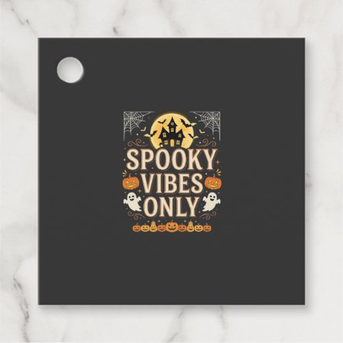 Spooky Vibes Only Halloween Ghost Castle Design_1 Favor Tags