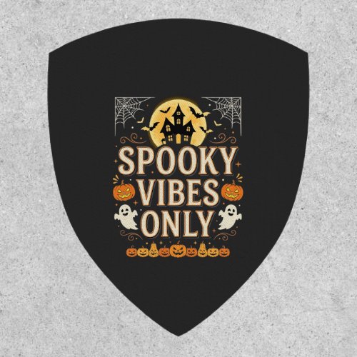 Spooky Vibes Only Halloween Ghost Castle Design_1 Patch