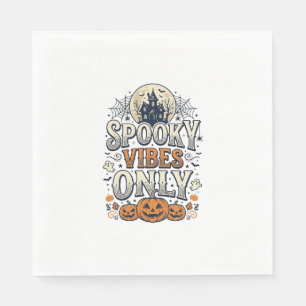 Spooky Vibes Only Halloween Ghost Pumpkin Design_1 Napkins