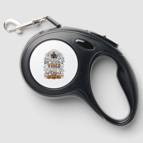 Spooky Vibes Only Halloween Ghost Pumpkin Design_1 Retractable Pet Leash