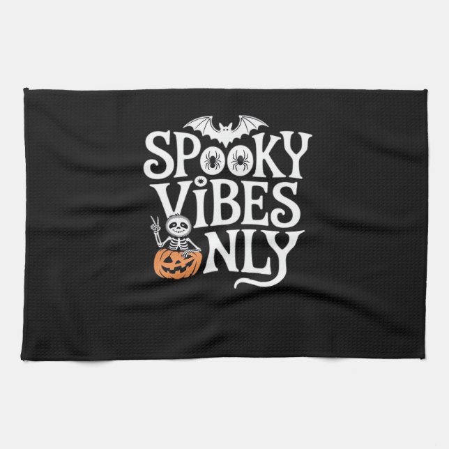 Spooky Vibes Only Halloween Sloth Oversized T-Shir Kitchen Towel (Horizontal)