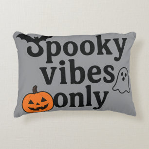 Spooky Vibes Only 🎃 Halloween Sticker Design Accent Pillow