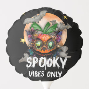 Spooky Vibes Only, Pumpkin Bats Halloween Balloon