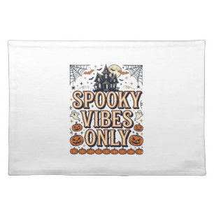Spooky Vibes Only Vintage Halloween Shirt Design_1 Cloth Placemat