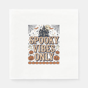 Spooky Vibes Only Vintage Halloween Shirt Design_1 Napkins