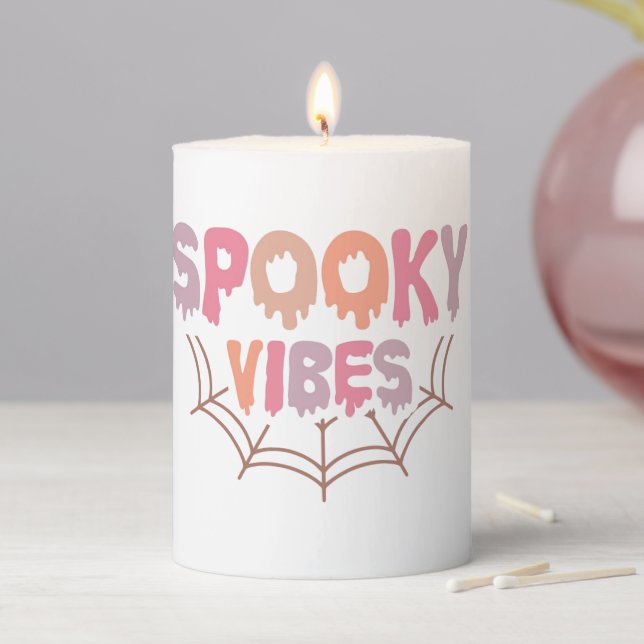 Spooky Vibes Pillar Candle (In Situ)