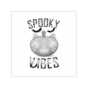 Spooky Vibes Pumpkin Bat Spider Horror Halloween Self-inking Stamp