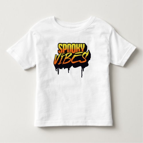 Spooky Vibes Retro Blk  Orange  Toddler T_shirt