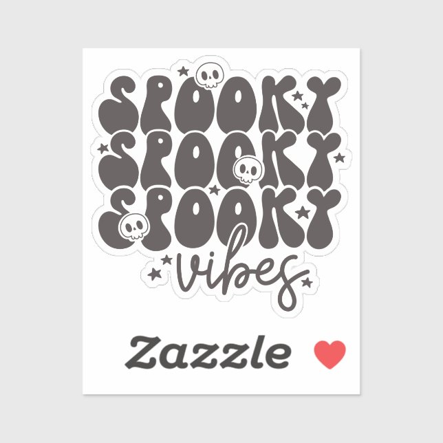 Spooky Vibes Retro Groovy Halloween Sticker (Sheet)