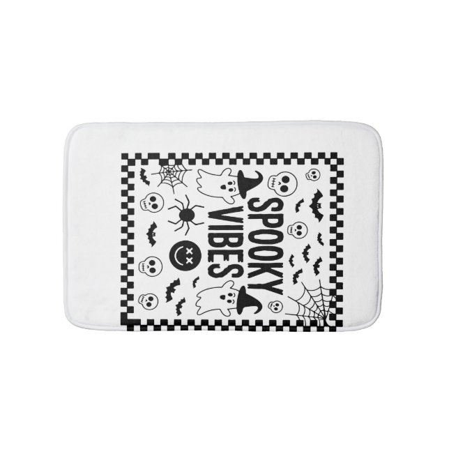 Spooky Vibes Retro Halloween Bath Mat (Front)