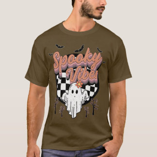 Spooky Vibes Retro Halloween Cute Boo Costume Wome T-Shirt