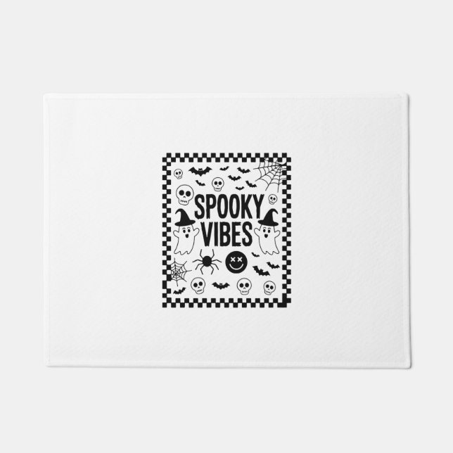 Spooky Vibes Retro Halloween Doormat (Front)