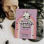 Spooky Vibes Retro Halloween Ghost Birthday Invitation at Zazzle
