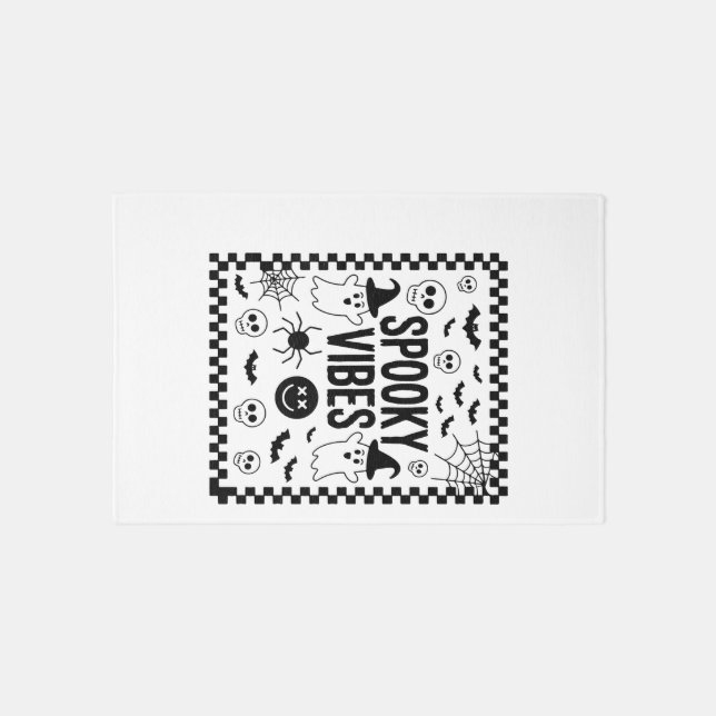 Spooky Vibes Retro Halloween Rug (Front)