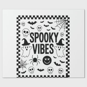 Spooky Vibes Retro Halloween Wrapping Paper