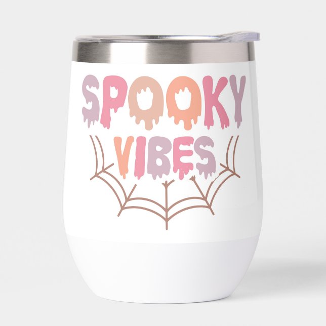 Spooky Vibes Thermal Wine Tumbler (Left)