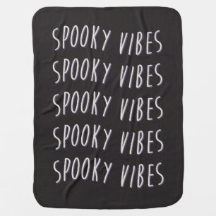 spooky vibes typography baby blanket