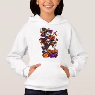 Spooky Vibes Witch Cat Playing Violin Hoodie