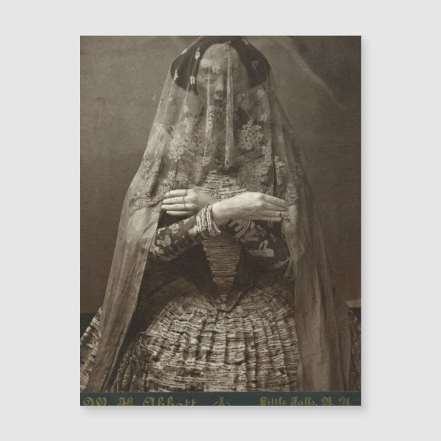 Spooky Victorian Photograph of Dead Woman in Dress (Front)