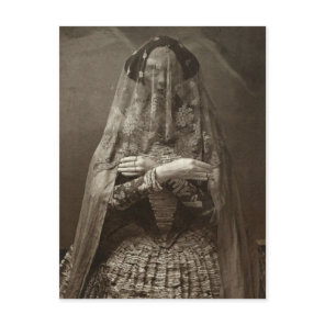 Spooky Victorian Photograph of Dead Woman in Dress Postcard